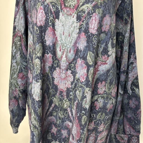 Soft Surroundings Womens Tunic Top Size 1X Dark Floral has pockets long sleeve - Picture 3 of 11